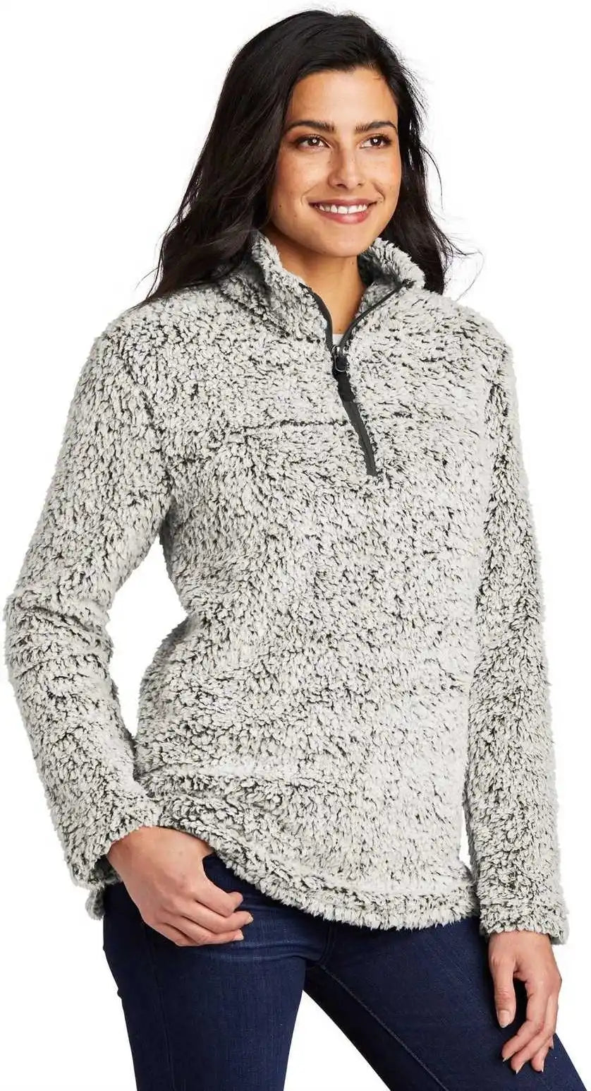 Port Authority L130 Ladies Cozy 1/4 Zip Fleece Gray Heather