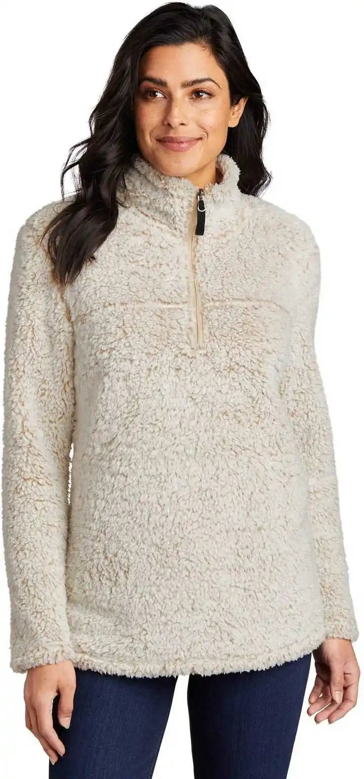 Port Authority L130 Ladies Cozy 1/4-zip Fleece - Oatmeal Heather