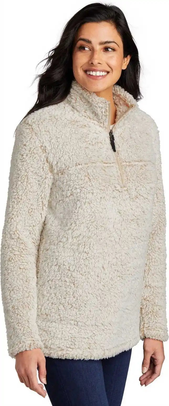 Port Authority L130 Ladies Cozy 1/4-zip Fleece - Oatmeal Heather