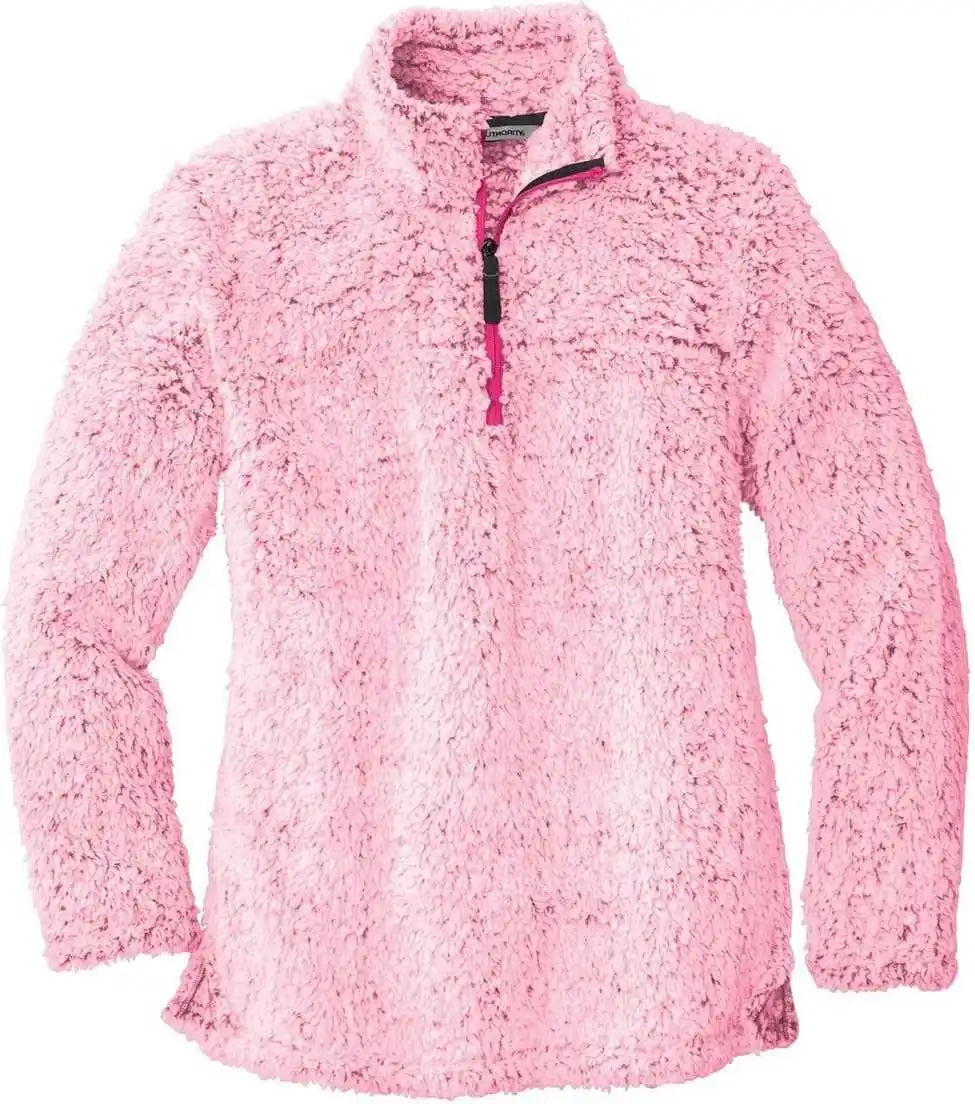 Port Authority L130 Ladies Cozy 1/4-zip Fleece - Pop Raspberry Heather