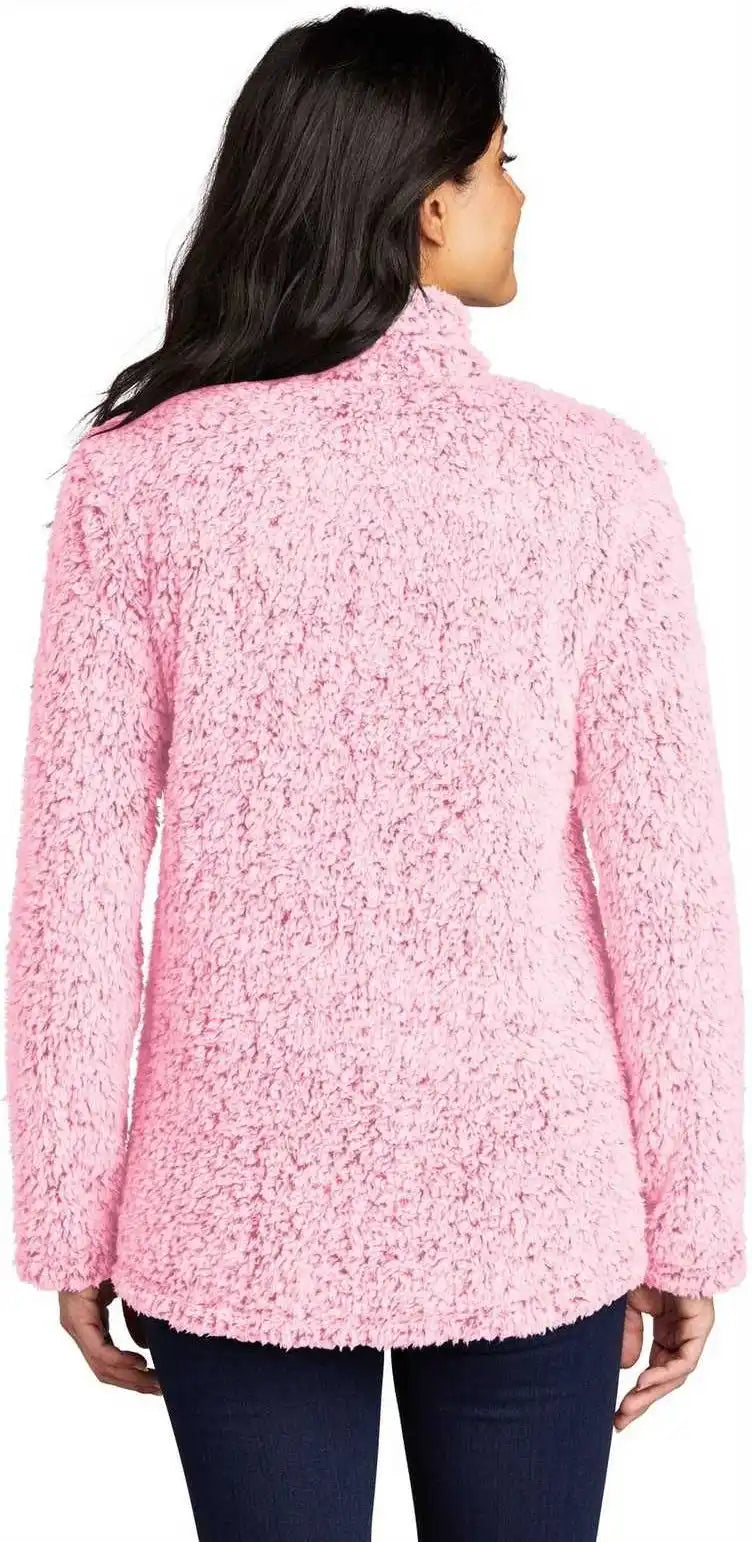 Port Authority L130 Ladies Cozy 1/4-zip Fleece - Pop Raspberry Heather