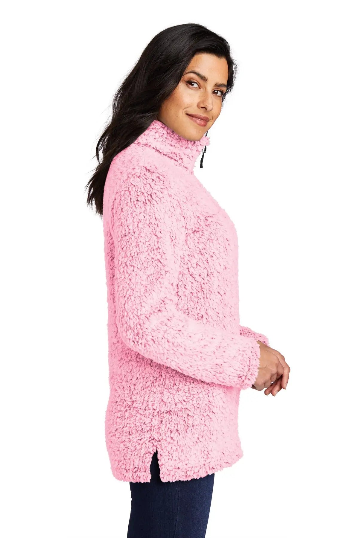 Port Authority L130 Women’s Cozy 1/4-zip Fleece - Pop Raspberry Heather