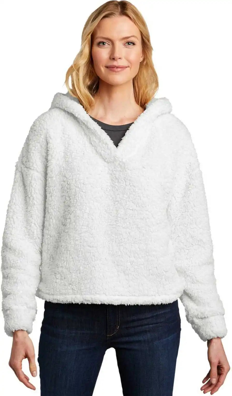 Port Authority L132 Ladies Cozy Fleece Hoodie - Marshmallow