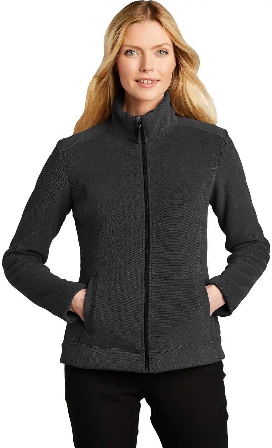 Port Authority L211 Ladies Ultra Warm Brushed Fleece Jacket Graphite/ Deep Black