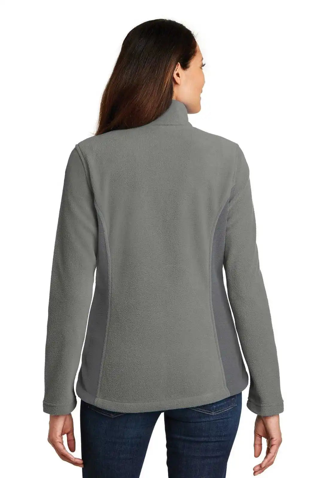 Port Authority L216 Ladies Colorblock Value Fleece Jacket - Deep Smoke Battleship Gray