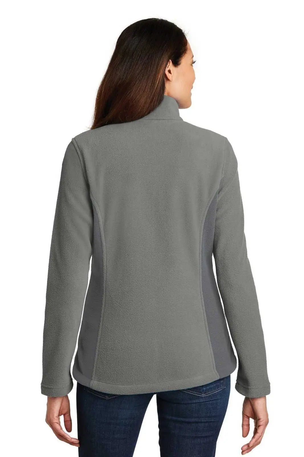 Port Authority L216 Ladies Colorblock Value Fleece Jacket - Deep Smoke Battleship Gray