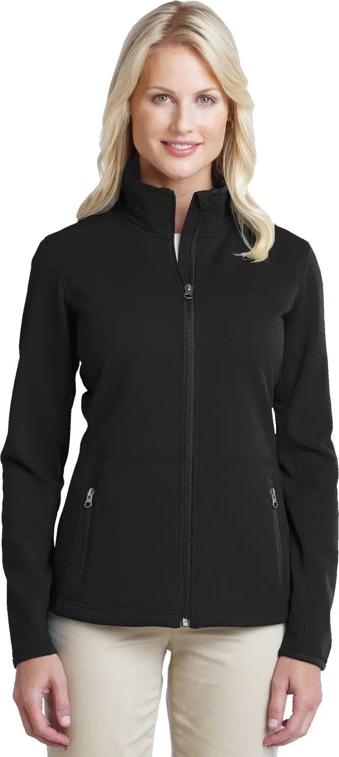 Port Authority L222 Women’s Pique Fleece Jacket - Black - Ladies Xs
