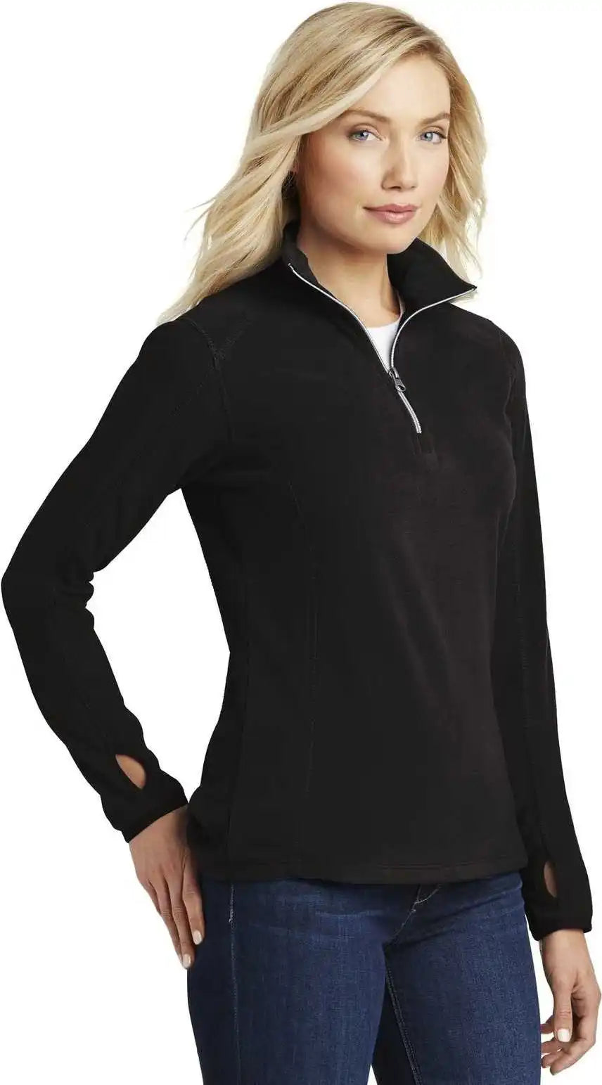 Port Authority L224 Ladies Microfleece 1/2-zip Pullover - Black