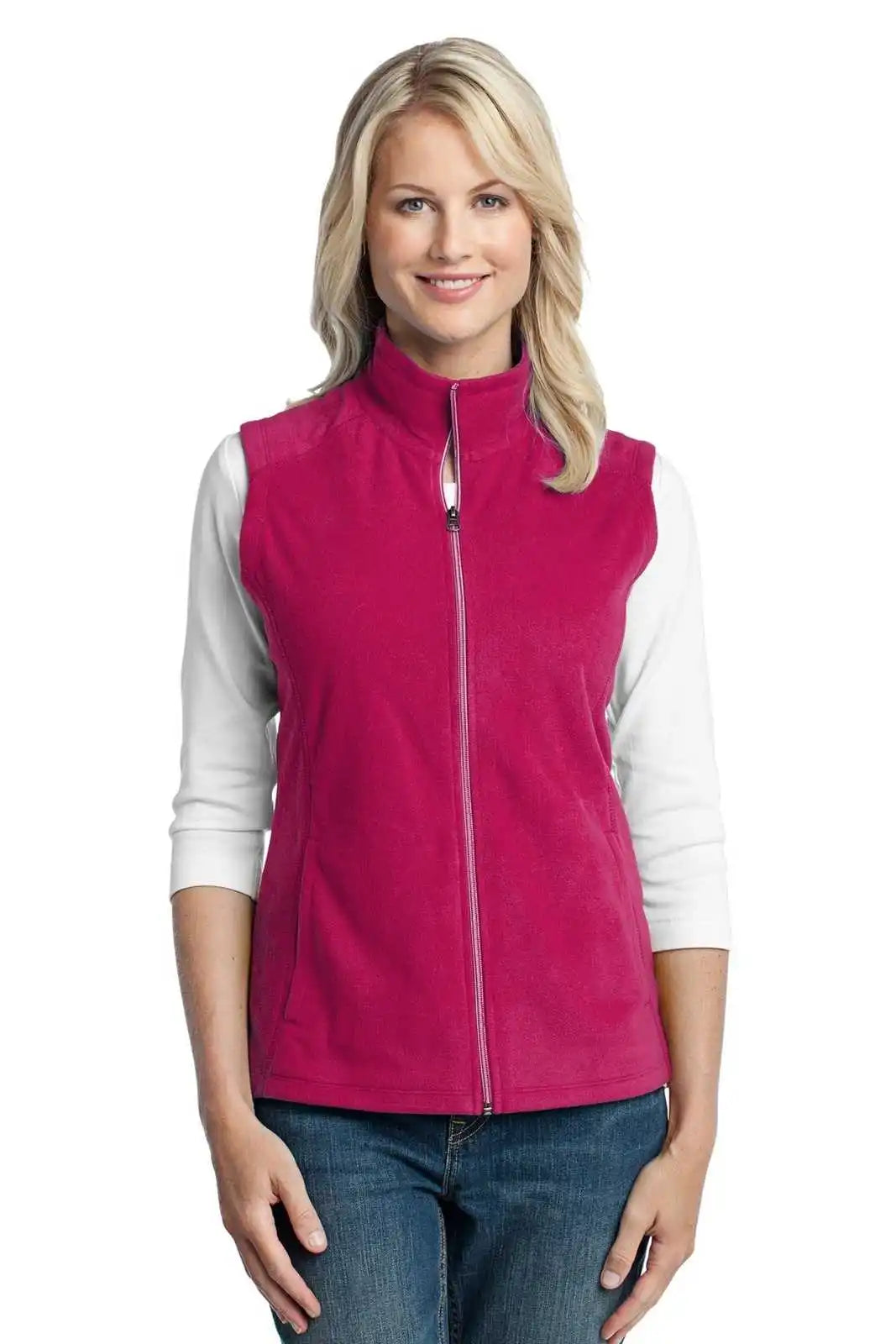 Port Authority L226 Ladies Microfleece Vest - Dark Fuchsia