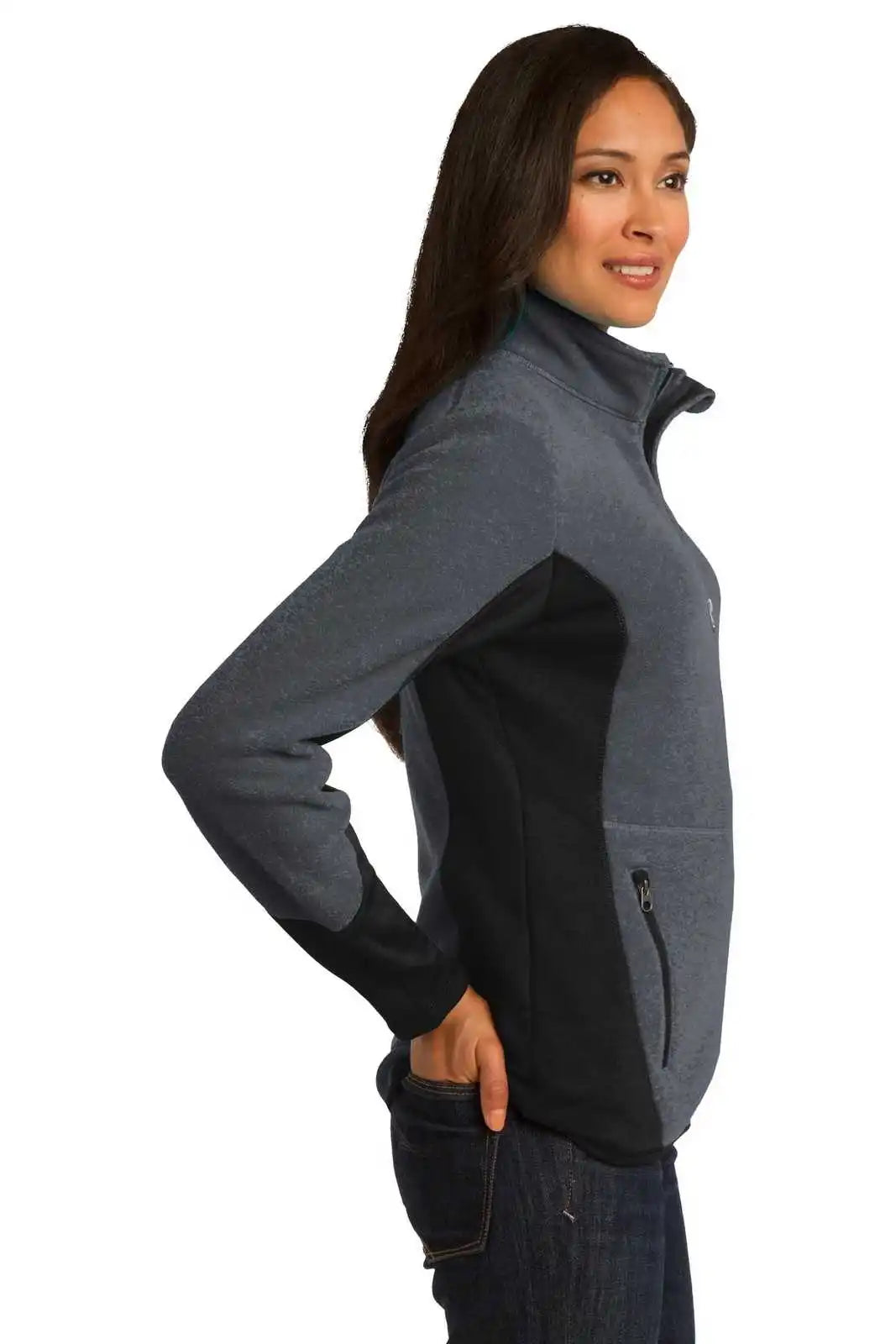 Port Authority L227 Ladies R-tek Pro Fleece Full-zip Jacket - Charcoal Heather Black