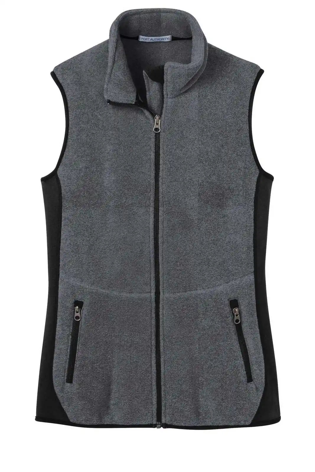 Port Authority L228 Ladies R-tek Pro Fleece Full-zip Vest - Charcoal Heather Black
