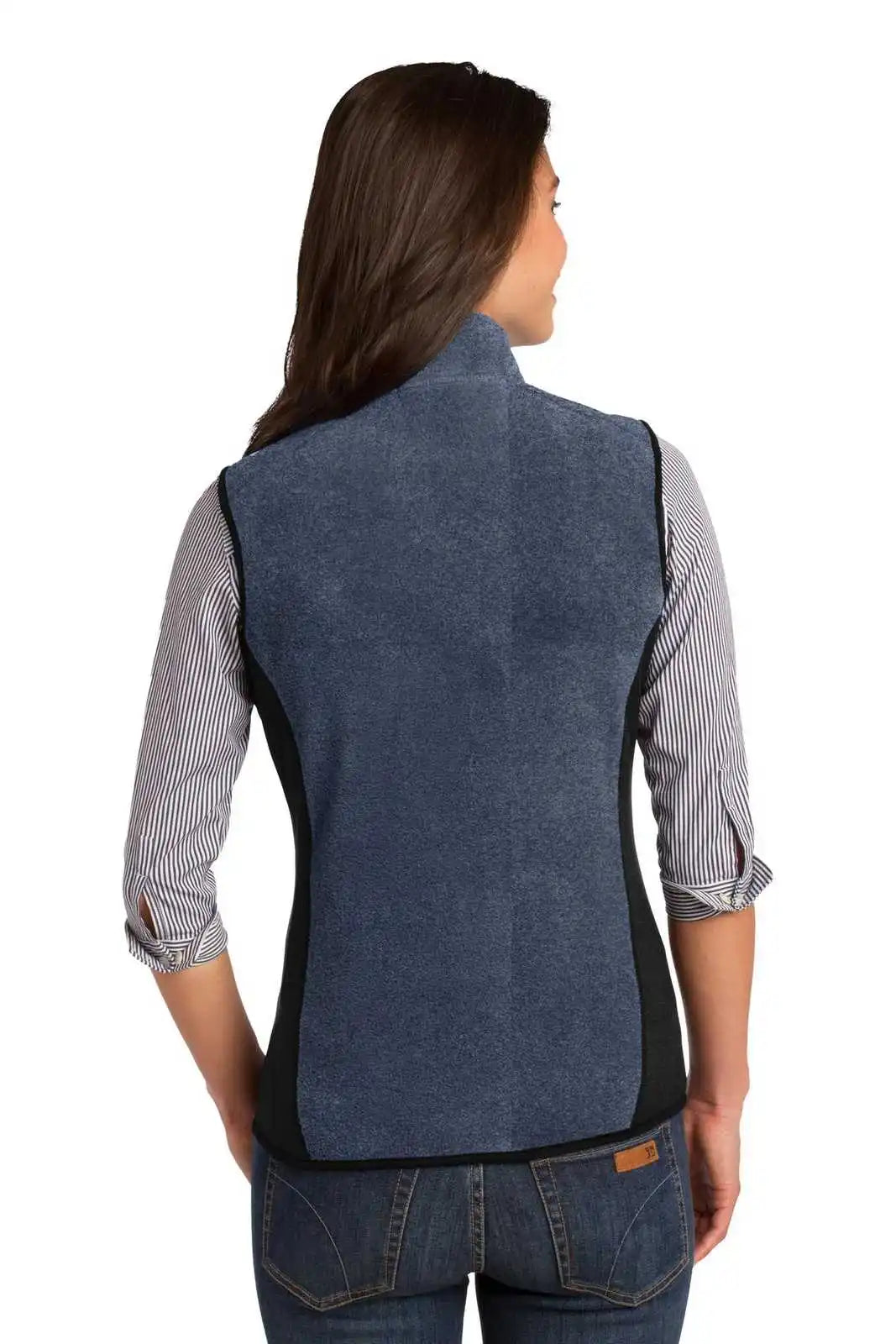Port Authority L228 Ladies R-tek Pro Fleece Full-zip Vest - Navy Heather Black