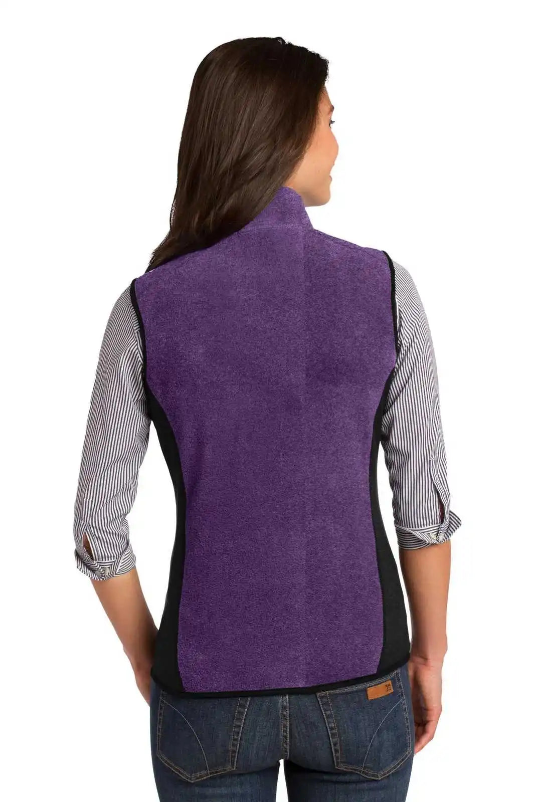 Port Authority L228 Ladies R-tek Pro Fleece Full-zip Vest - Purple Heather Black