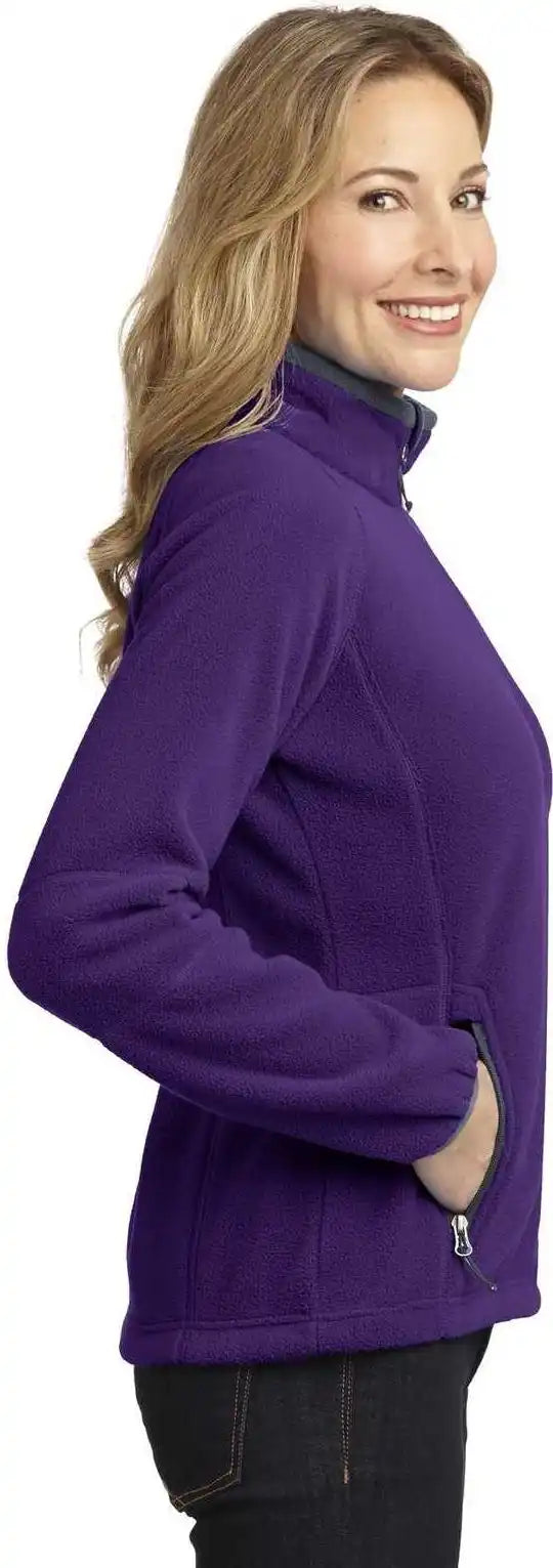 Port Authority L229 Ladies Enhanced Value Fleece Full-zip Jacket - Bright Purple Battleship Gray