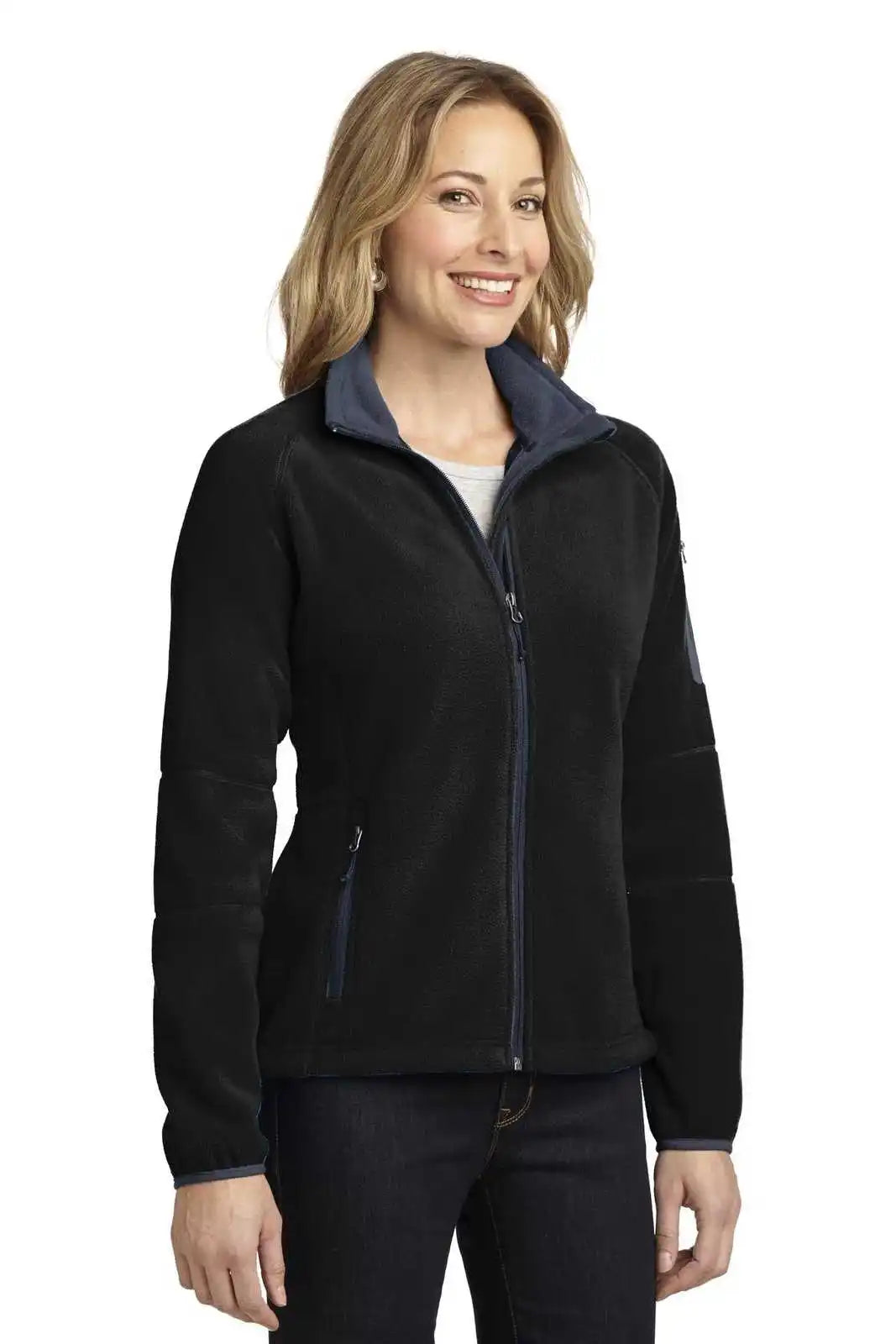 Port Authority L229 Ladies Enhanced Value Fleece Full-zip Jacket - Black Battleship Gray