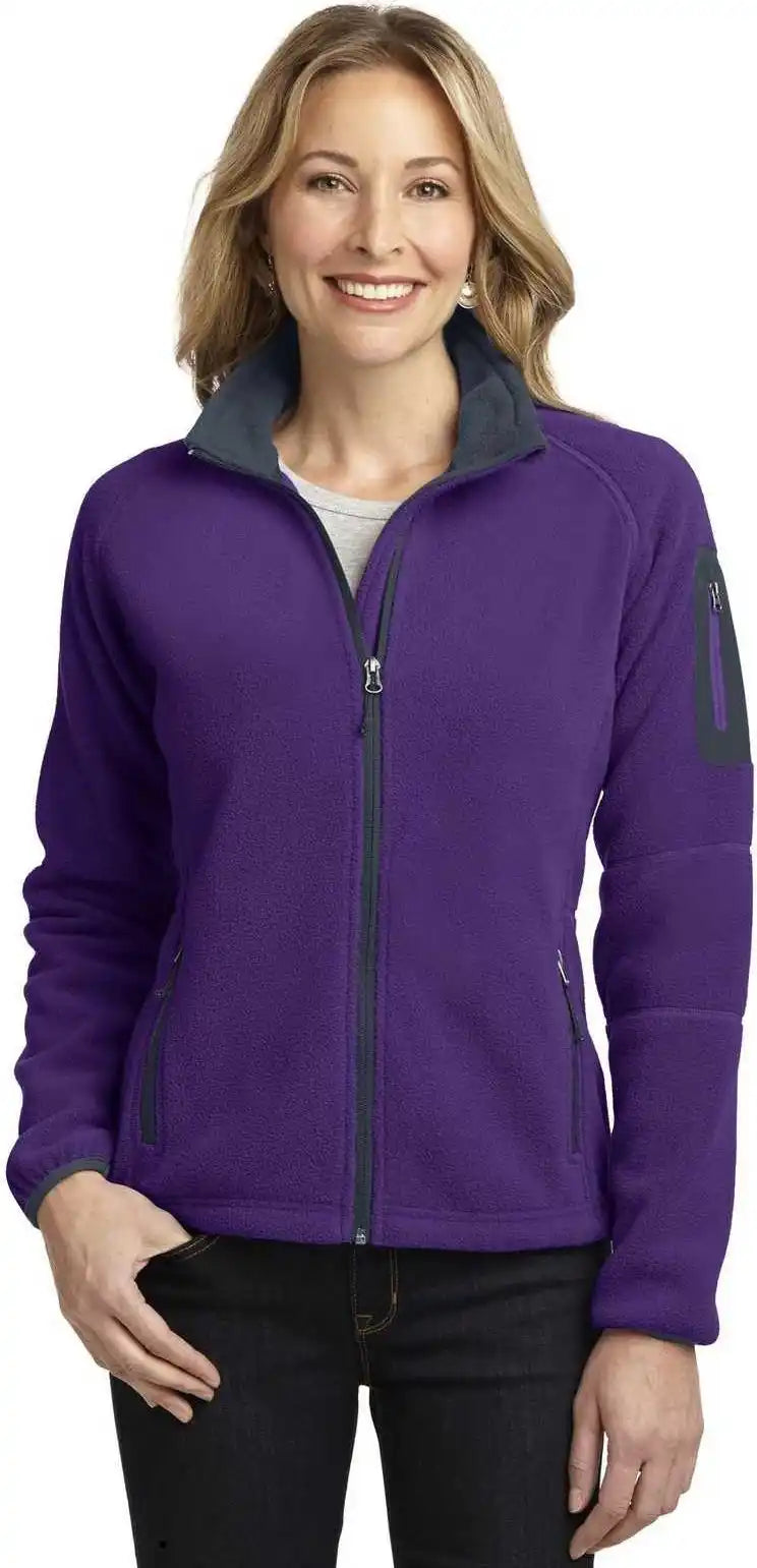 Port Authority L229 Ladies Enhanced Value Fleece Full-zip Jacket - Bright Purple Battleship Gray