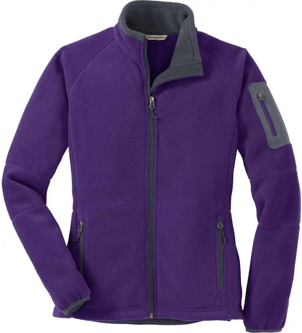 Port Authority L229 Ladies Enhanced Value Fleece Full-zip Jacket - Bright Purple Battleship Gray