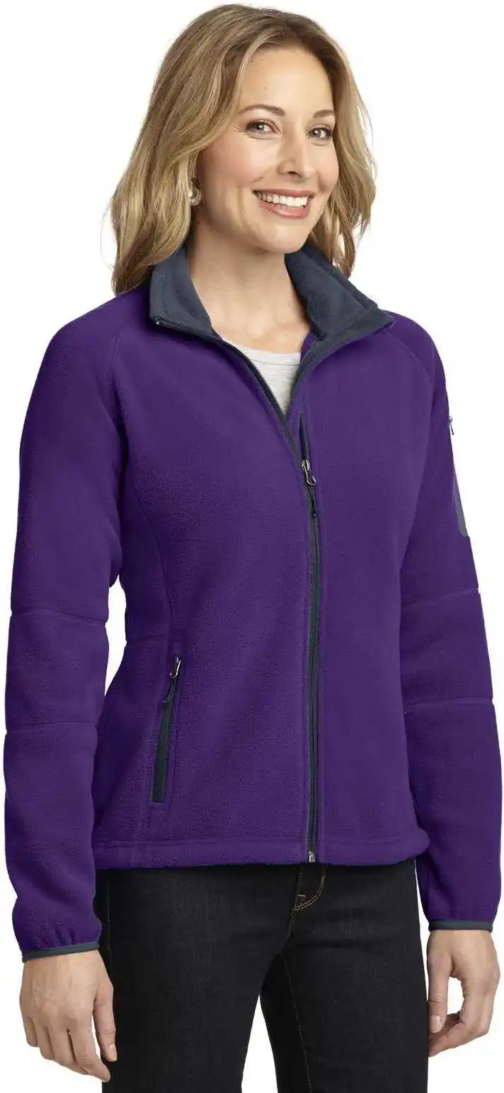 Port Authority L229 Ladies Enhanced Value Fleece Full-zip Jacket - Bright Purple Battleship Gray