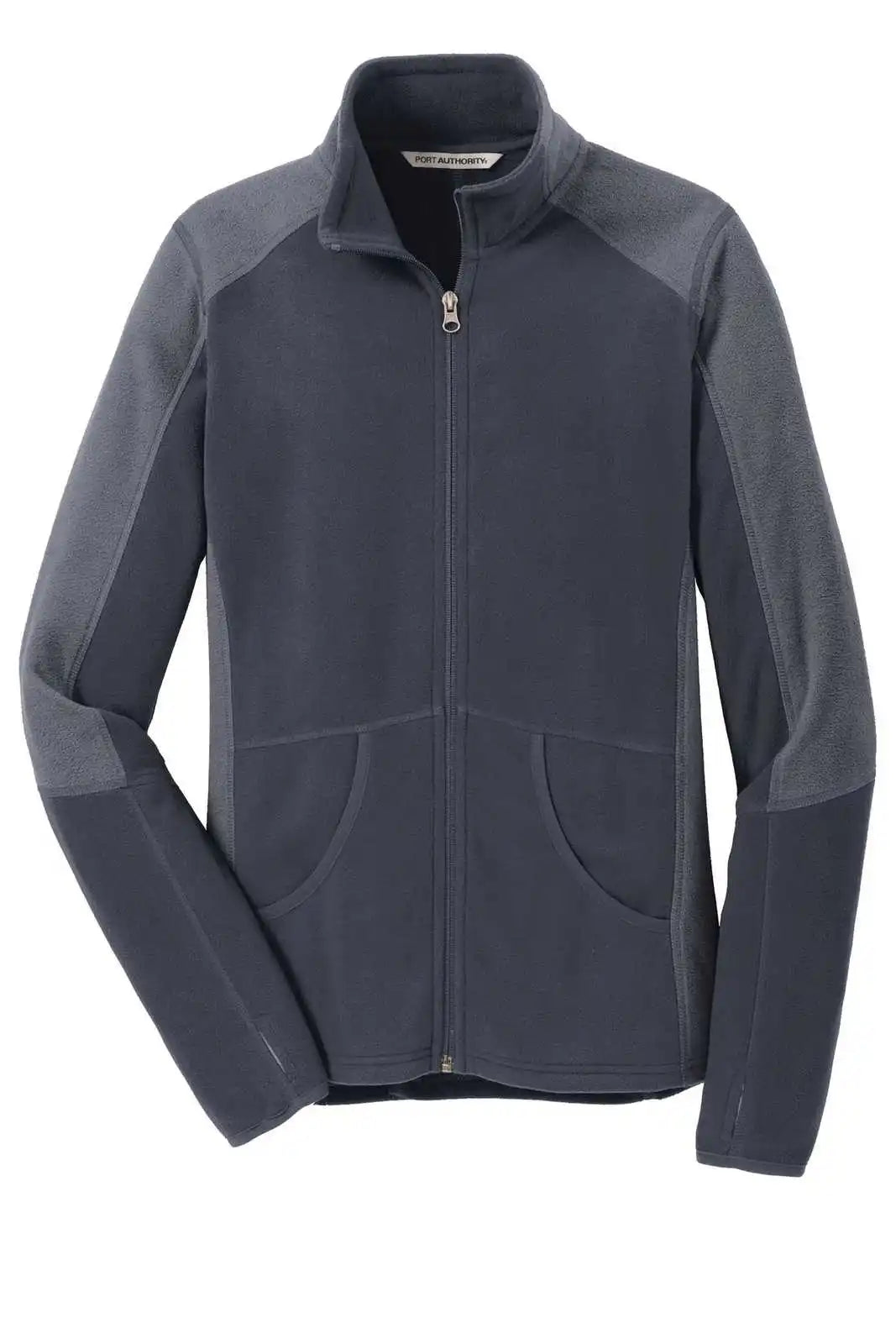 Port Authority L230 Ladies Colorblock Microfleece Jacket - Battleship Gray Pearl