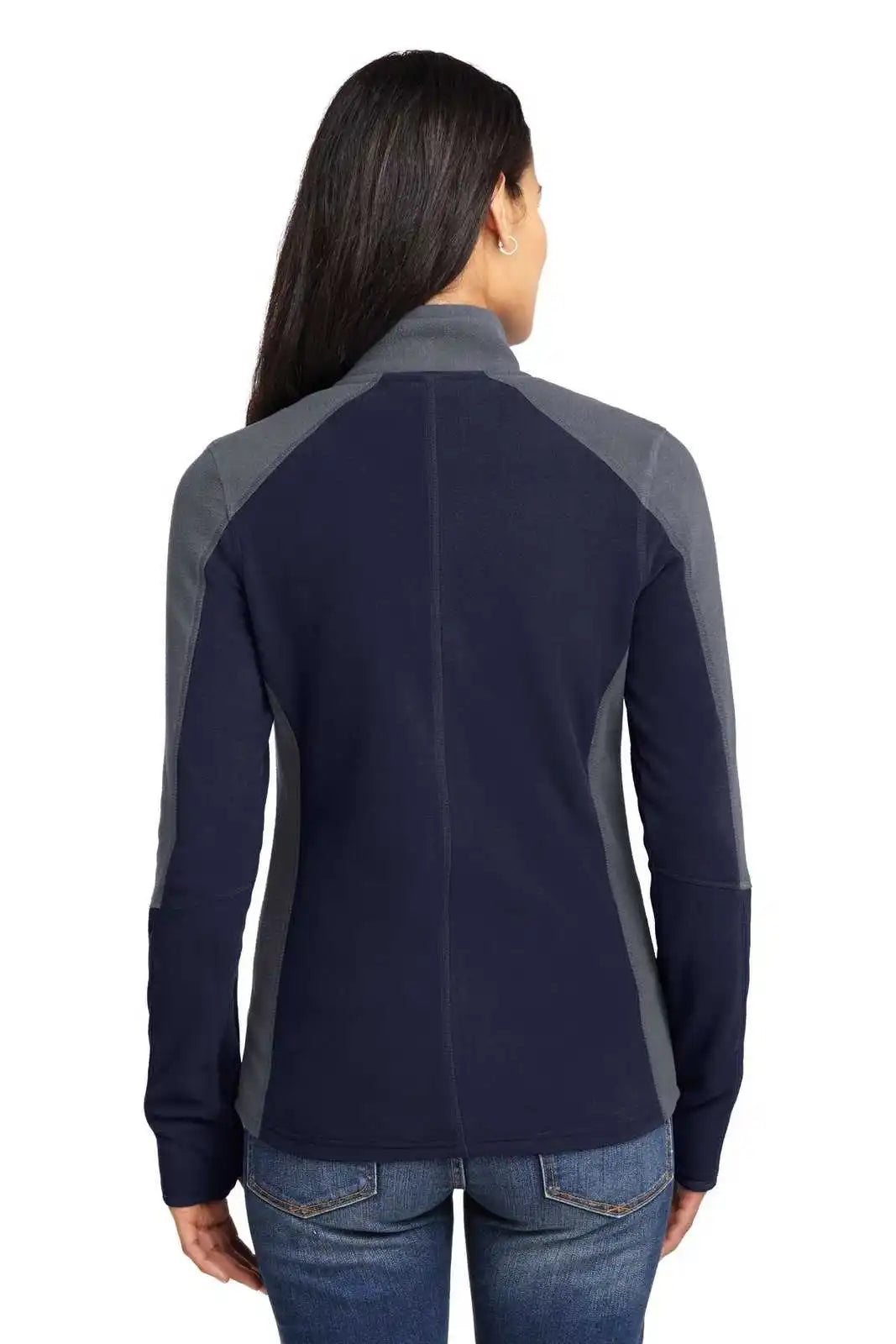 Port Authority L230 Ladies Colorblock Microfleece Jacket - True Navy Pearl Gray
