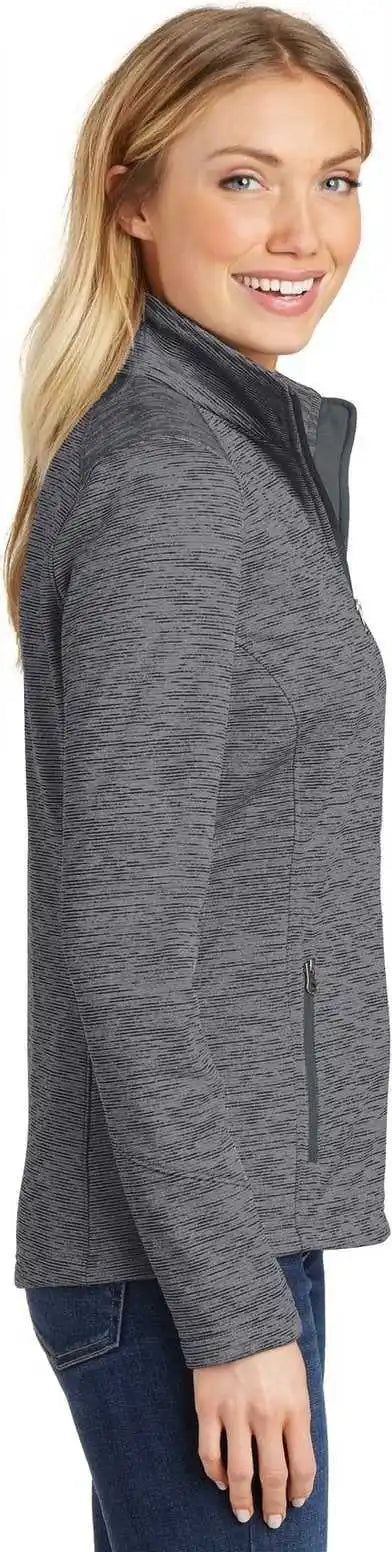 Port Authority L231 Ladies Digi Stripe Fleece Jacket Black