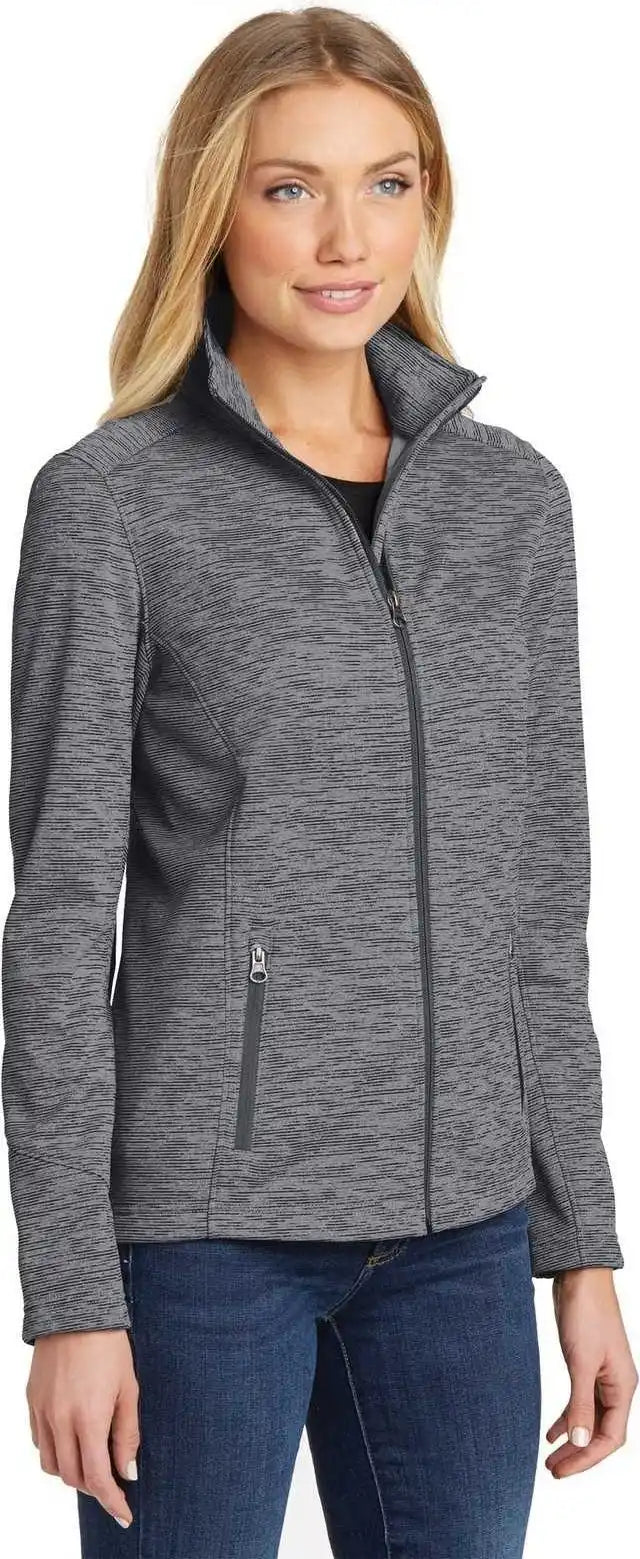 Port Authority L231 Ladies Digi Stripe Fleece Jacket Black