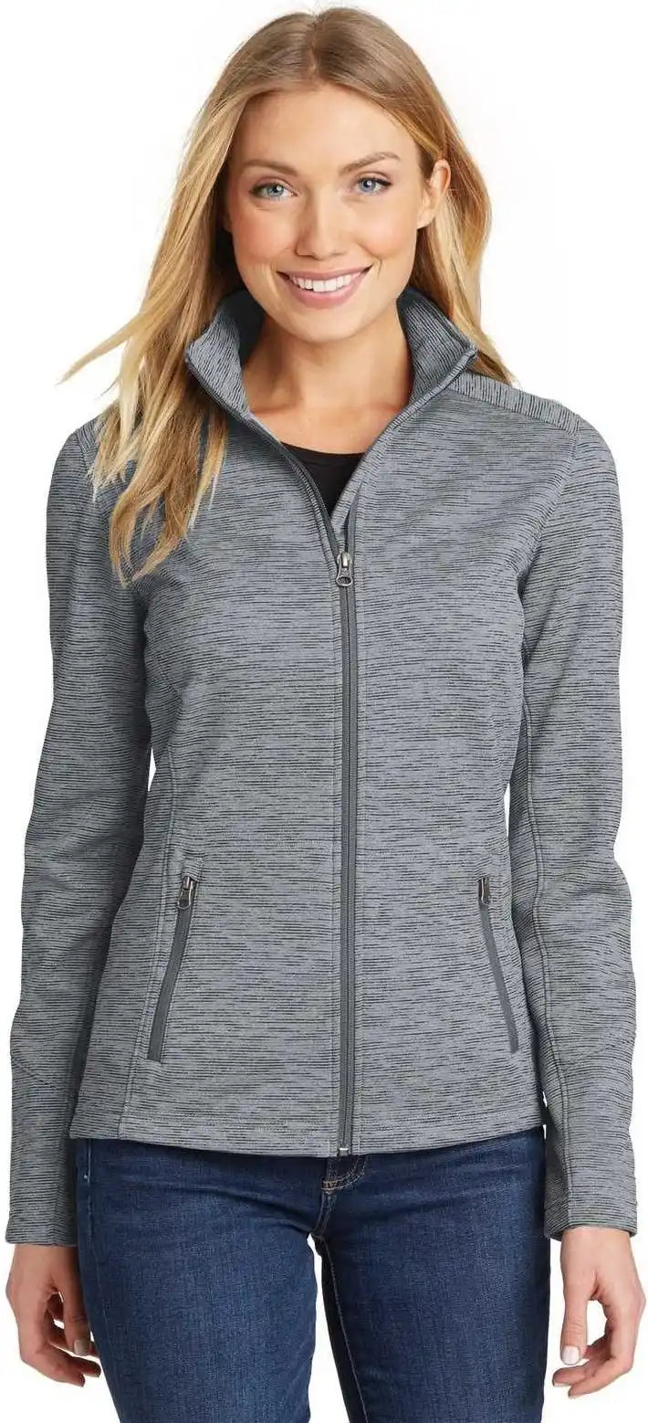 Port Authority L231 Ladies Digi Stripe Fleece Jacket - Gray