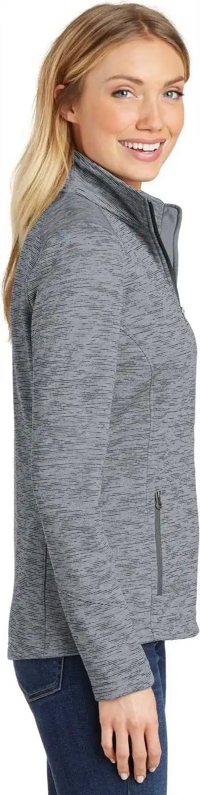 Port Authority L231 Ladies Digi Stripe Fleece Jacket Gray