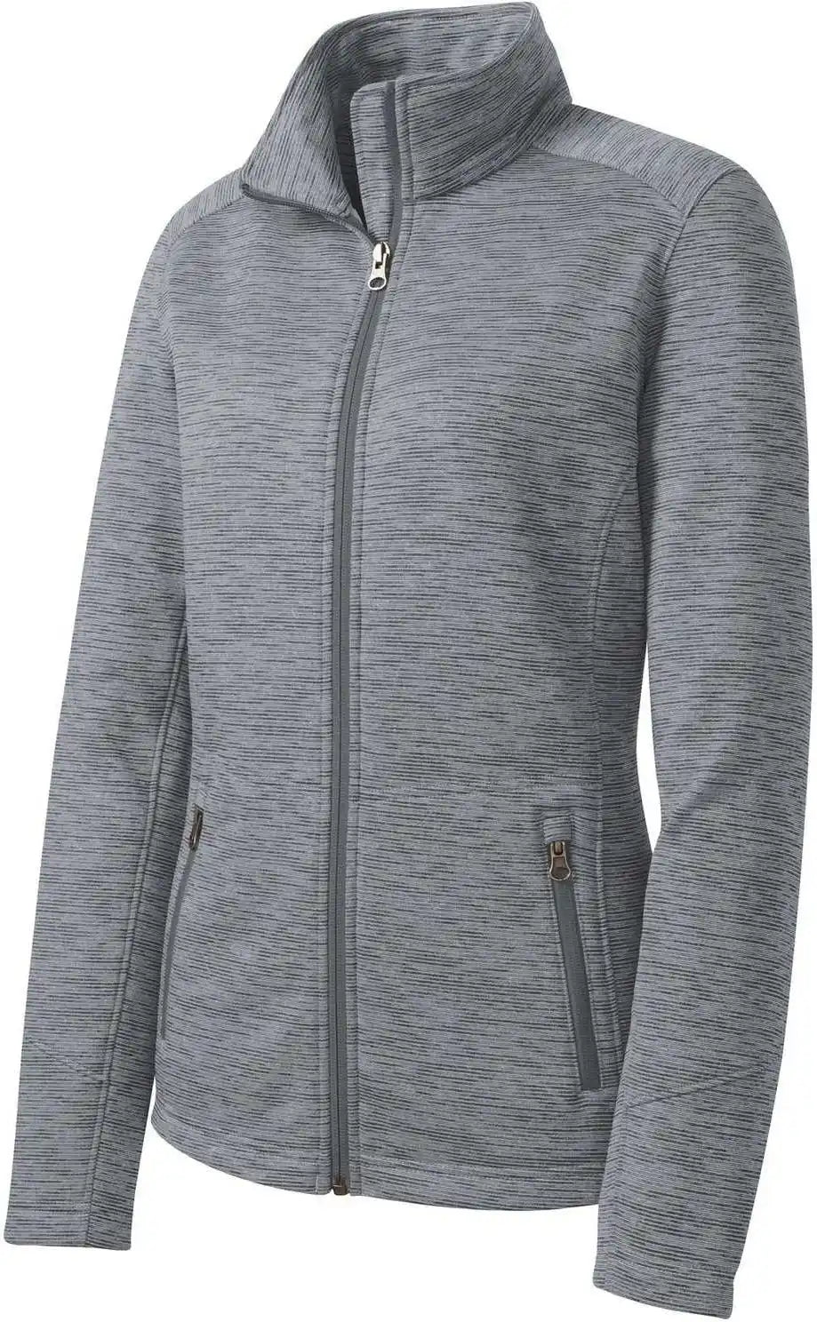 Port Authority L231 Ladies Digi Stripe Fleece Jacket Gray