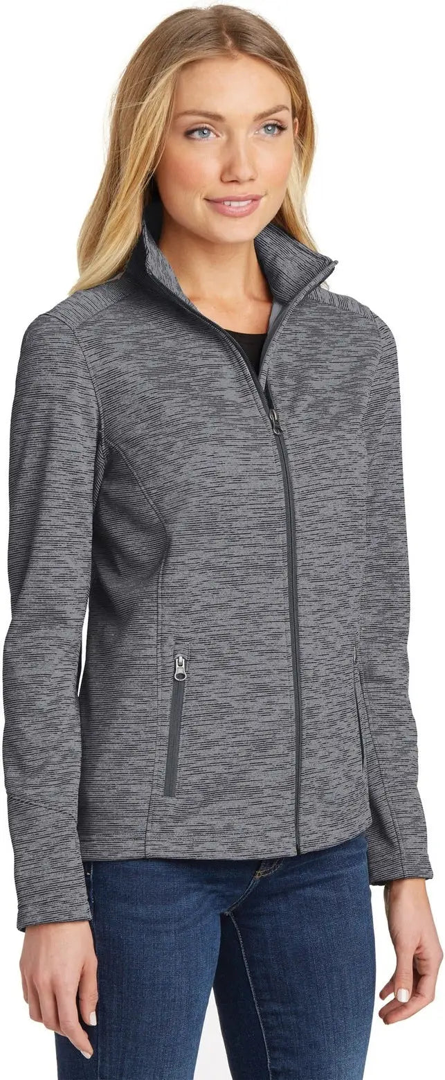 Port Authority L231 Women’s Digi Stripe Fleece Jacket - Black