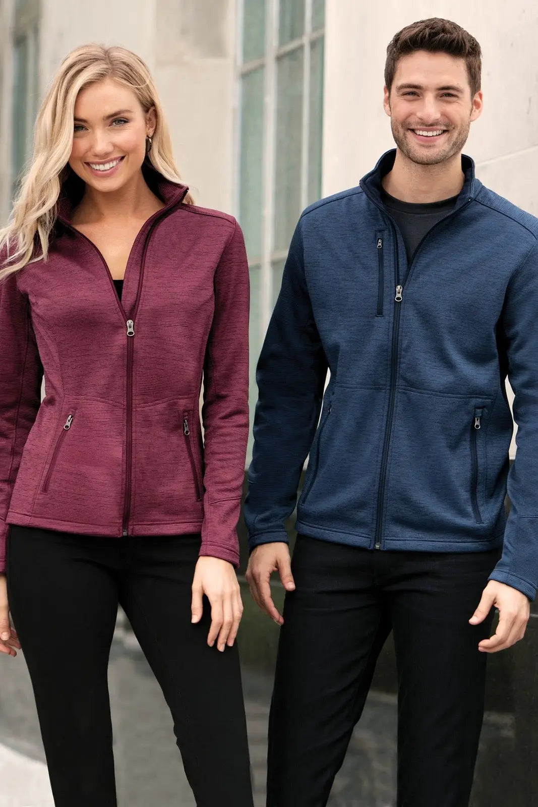 Port Authority L231 Women’s Digi Stripe Fleece Jacket - Navy