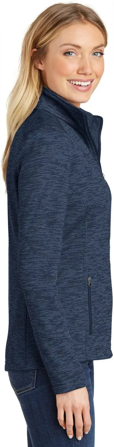 Port Authority L231 Women’s Digi Stripe Fleece Jacket - Navy