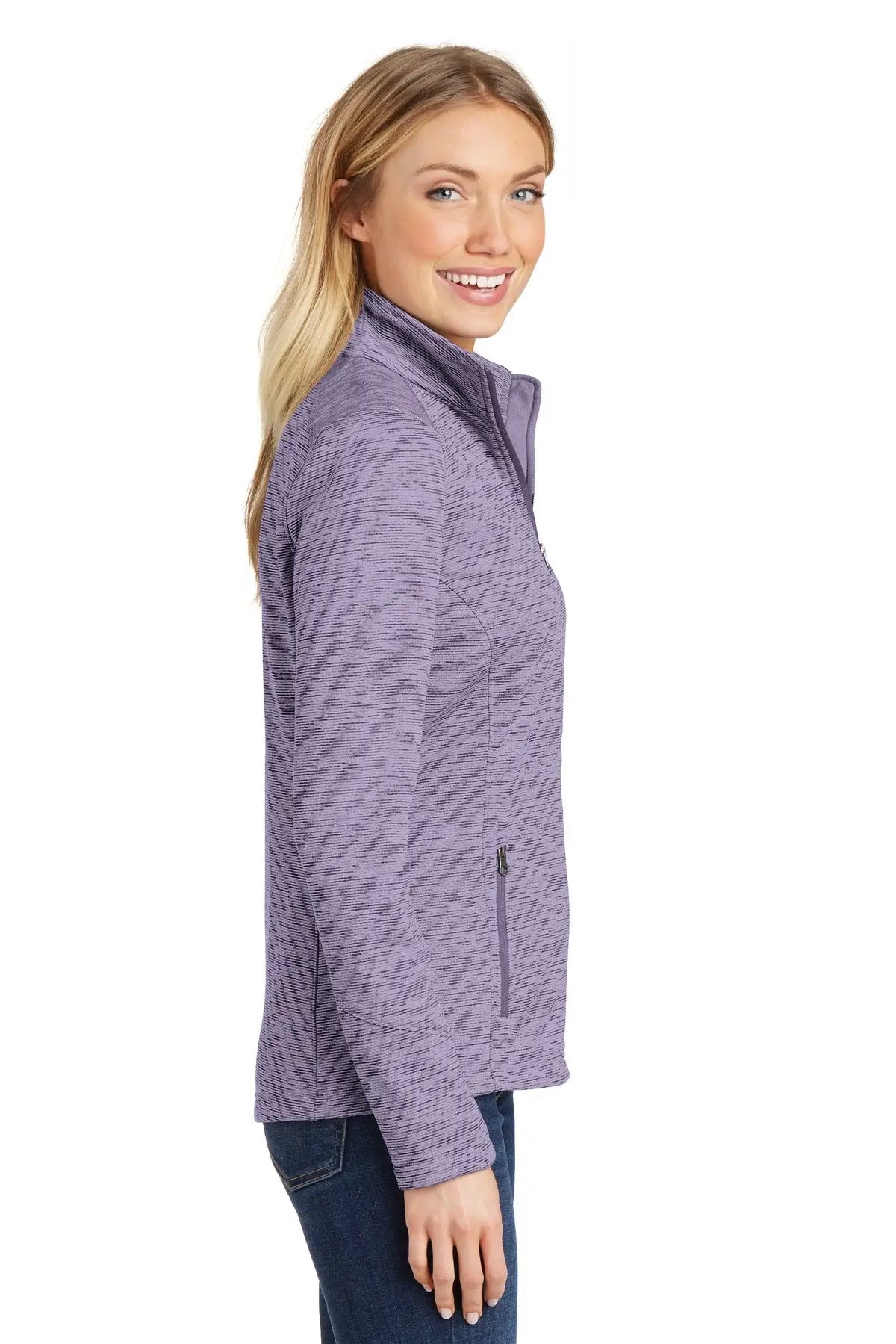 Port Authority L231 Women’s Digi Stripe Fleece Jacket - Purple