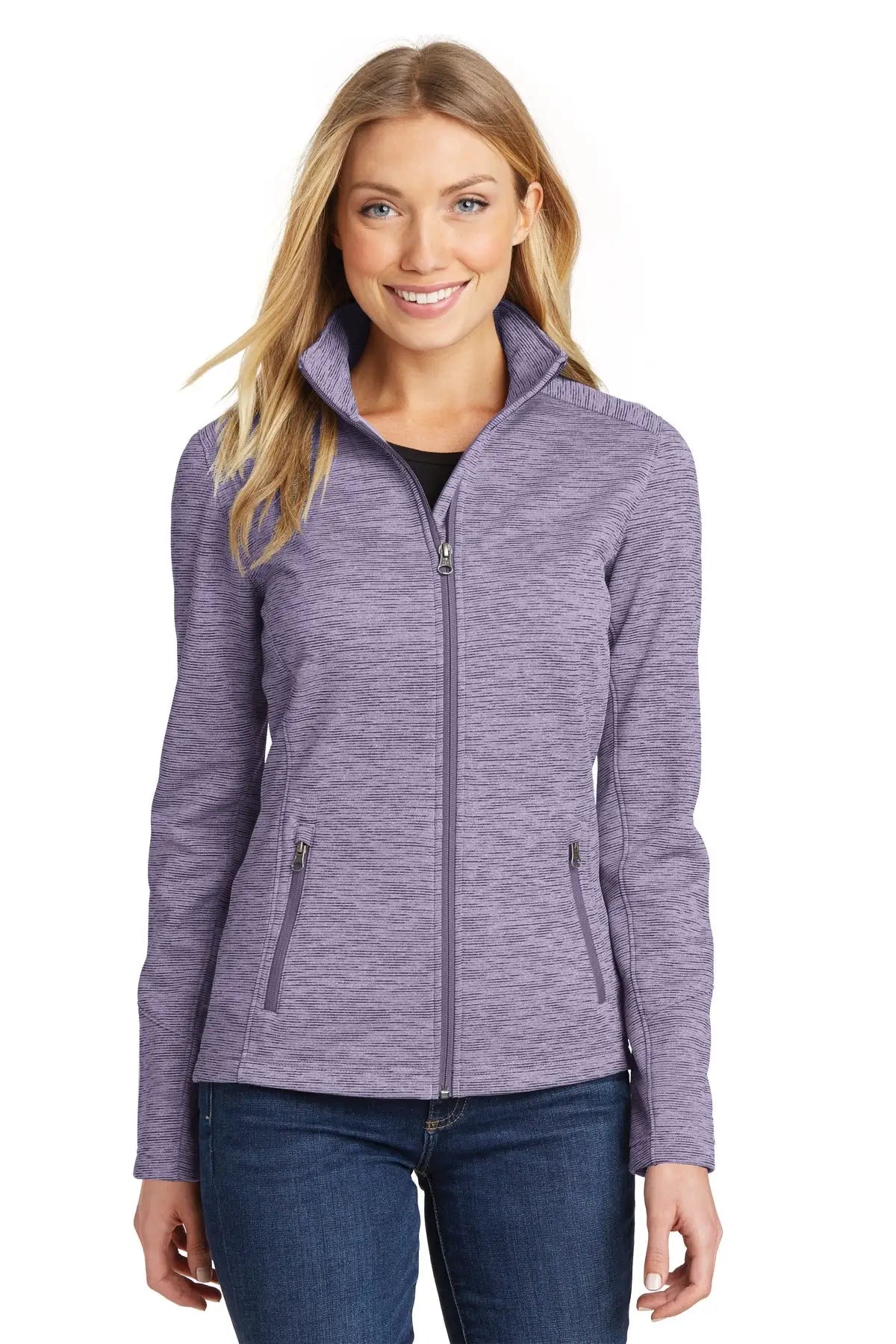 Port Authority L231 Women’s Digi Stripe Fleece Jacket - Purple
