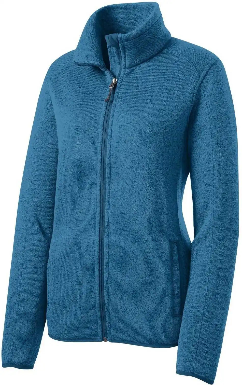 Port Authority L232 Ladies Sweater Fleece Jacket Medium Blue Heather