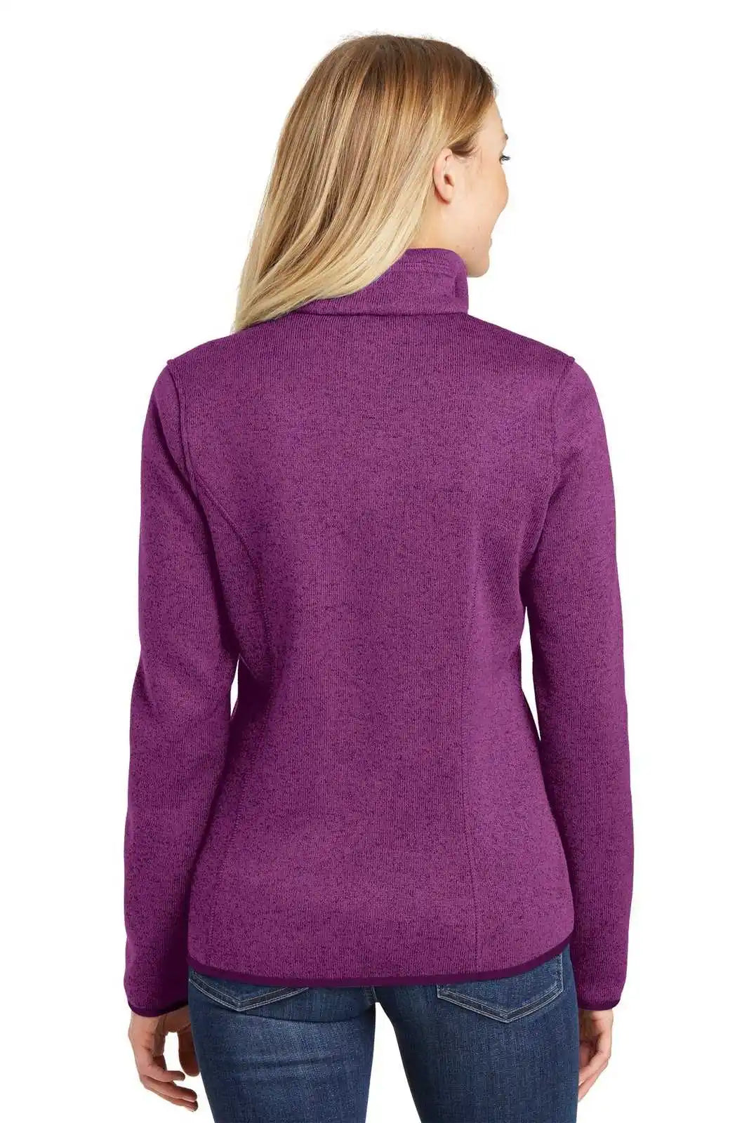 Port Authority L232 Ladies Sweater Fleece Jacket - Pink Heather