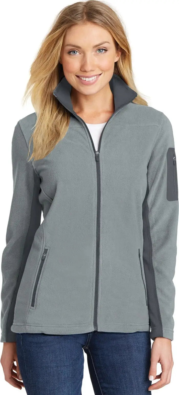Port Authority L233 Women’s Summit Fleece Full-zip Jacket - Frost Gray Magnet - Gray/ / Ladies Xs
