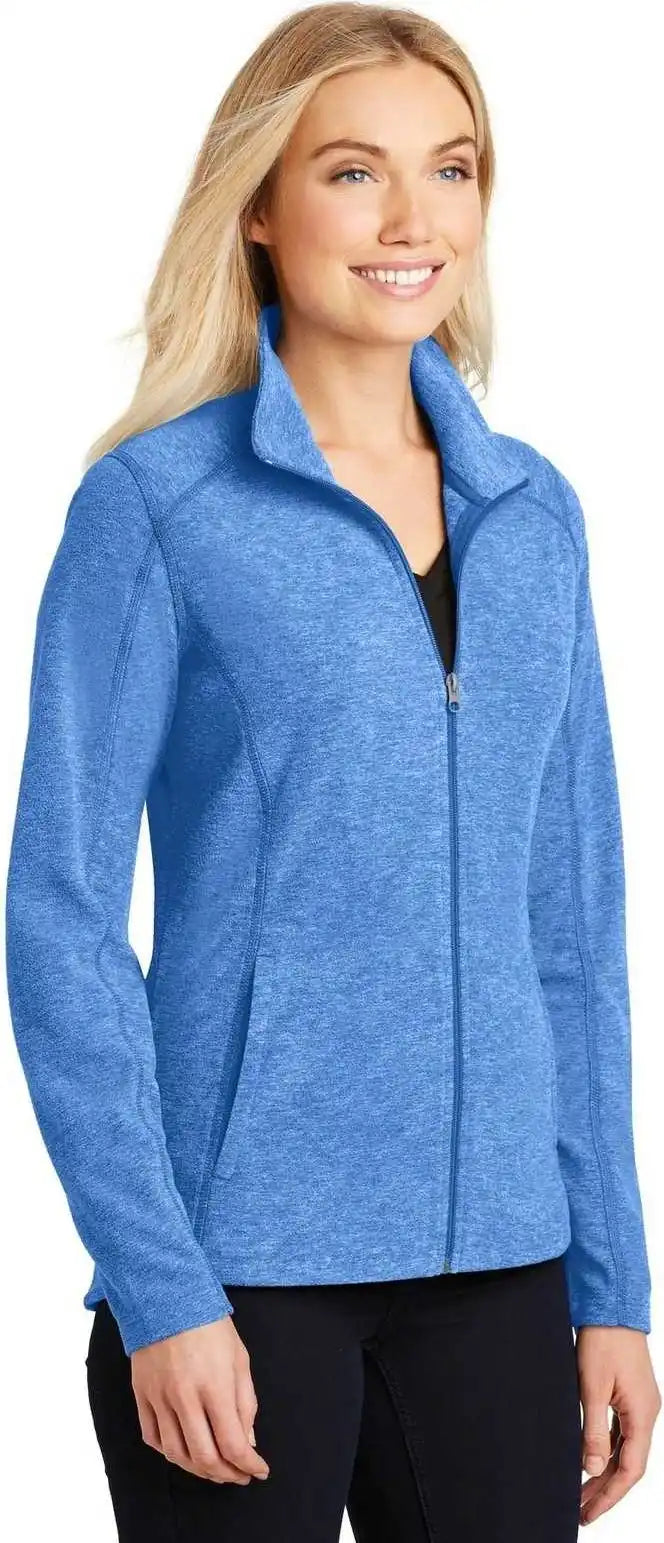 Port Authority L235 Ladies Heather Microfleece Full Zip Jacket Light Royal