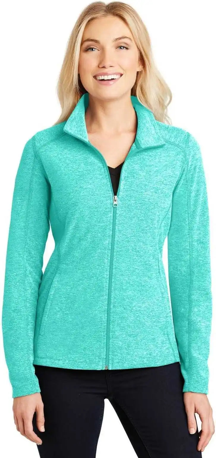 Port Authority L235 Ladies Heather Microfleece Full Zip Jacket Aqua Green