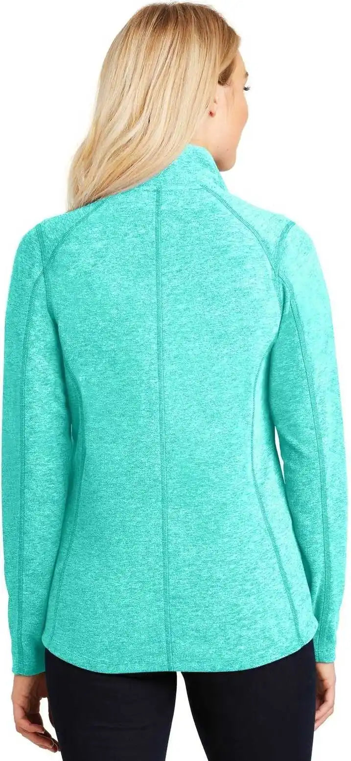 Port Authority L235 Ladies Heather Microfleece Full Zip Jacket Aqua Green