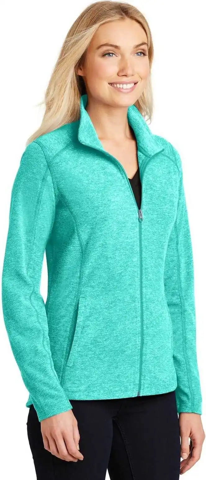 Port Authority L235 Ladies Heather Microfleece Full Zip Jacket Aqua Green
