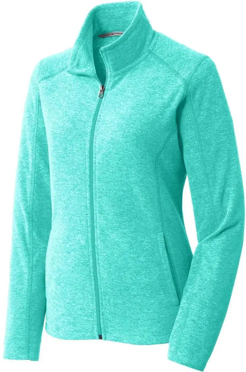 Port Authority L235 Ladies Heather Microfleece Full Zip Jacket Aqua Green