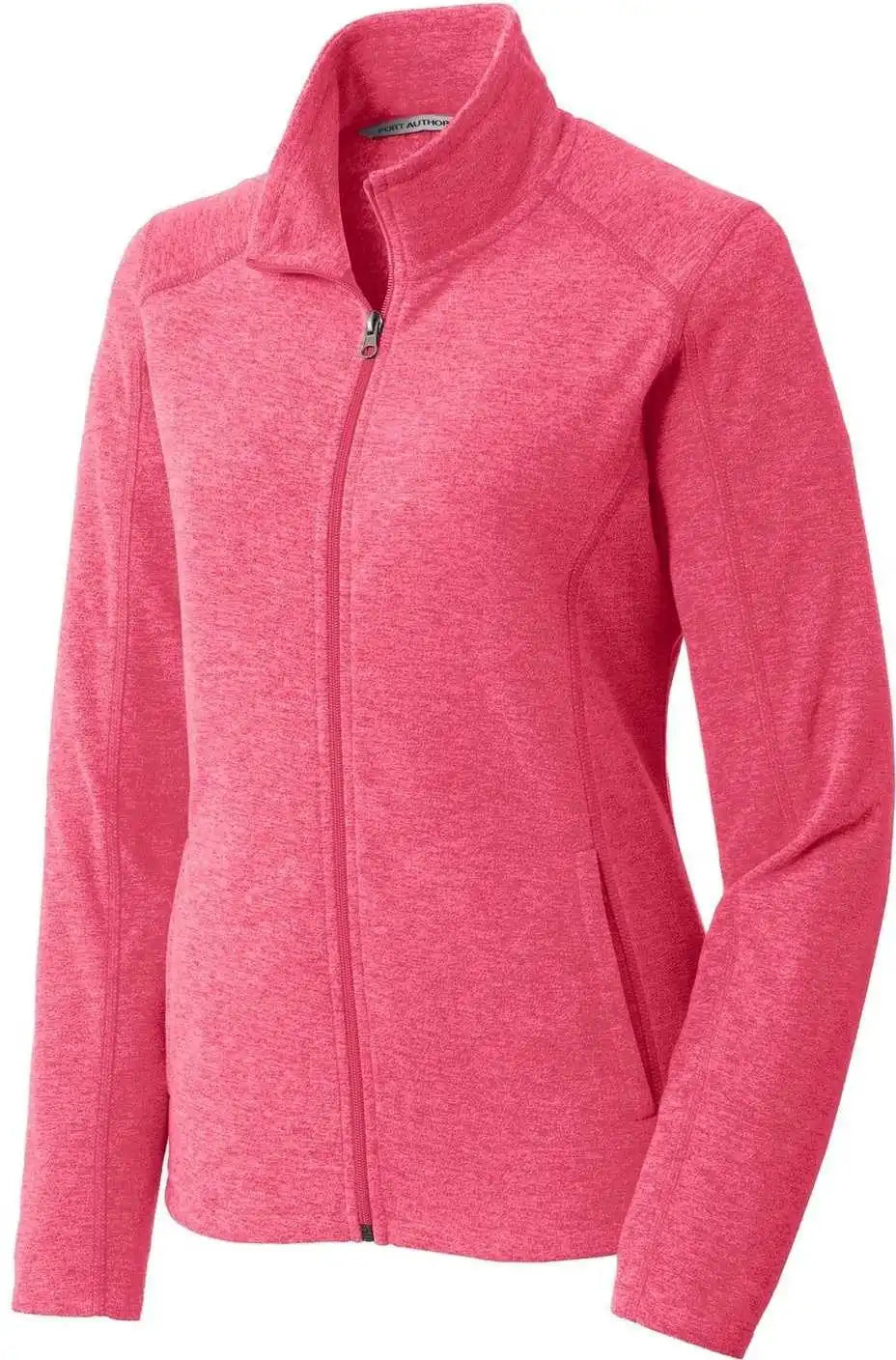 Port Authority L235 Ladies Heather Microfleece Full Zip Jacket Pink Raspberry