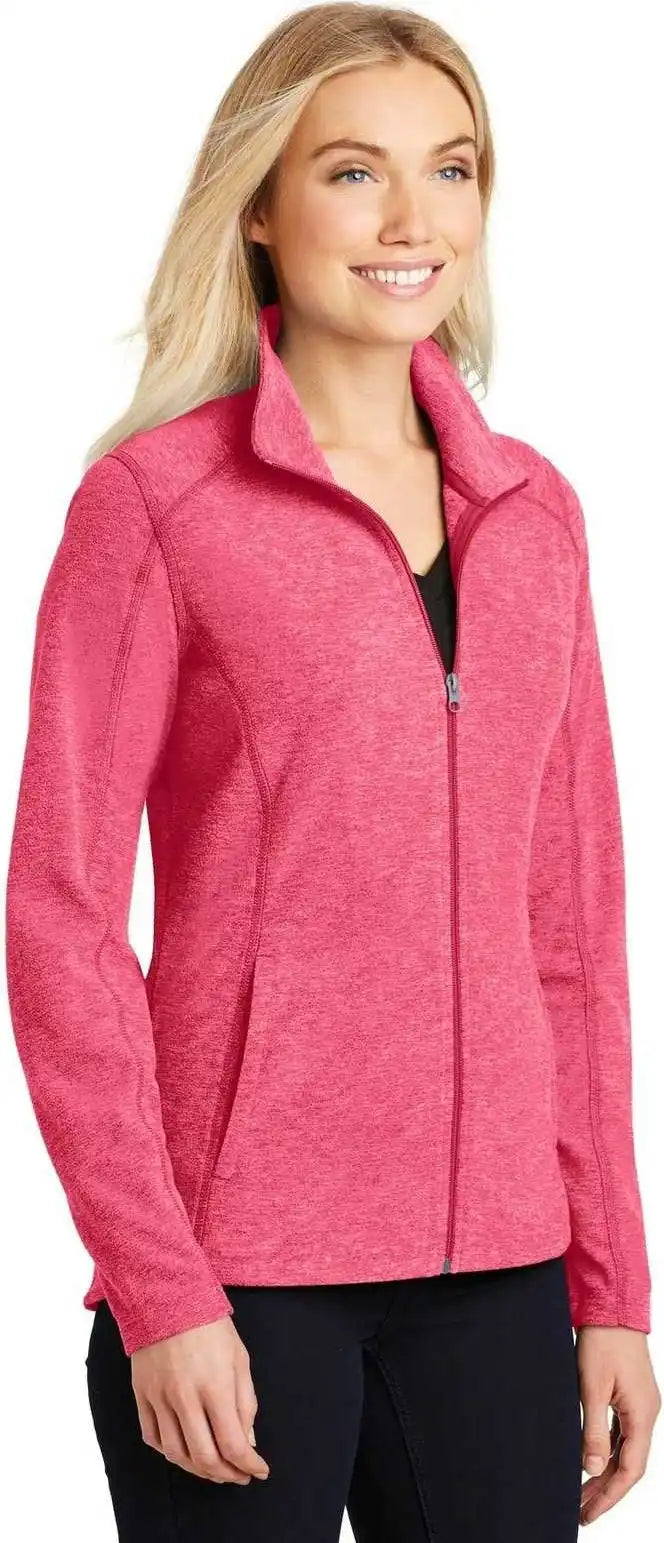 Port Authority L235 Ladies Heather Microfleece Full Zip Jacket Pink Raspberry