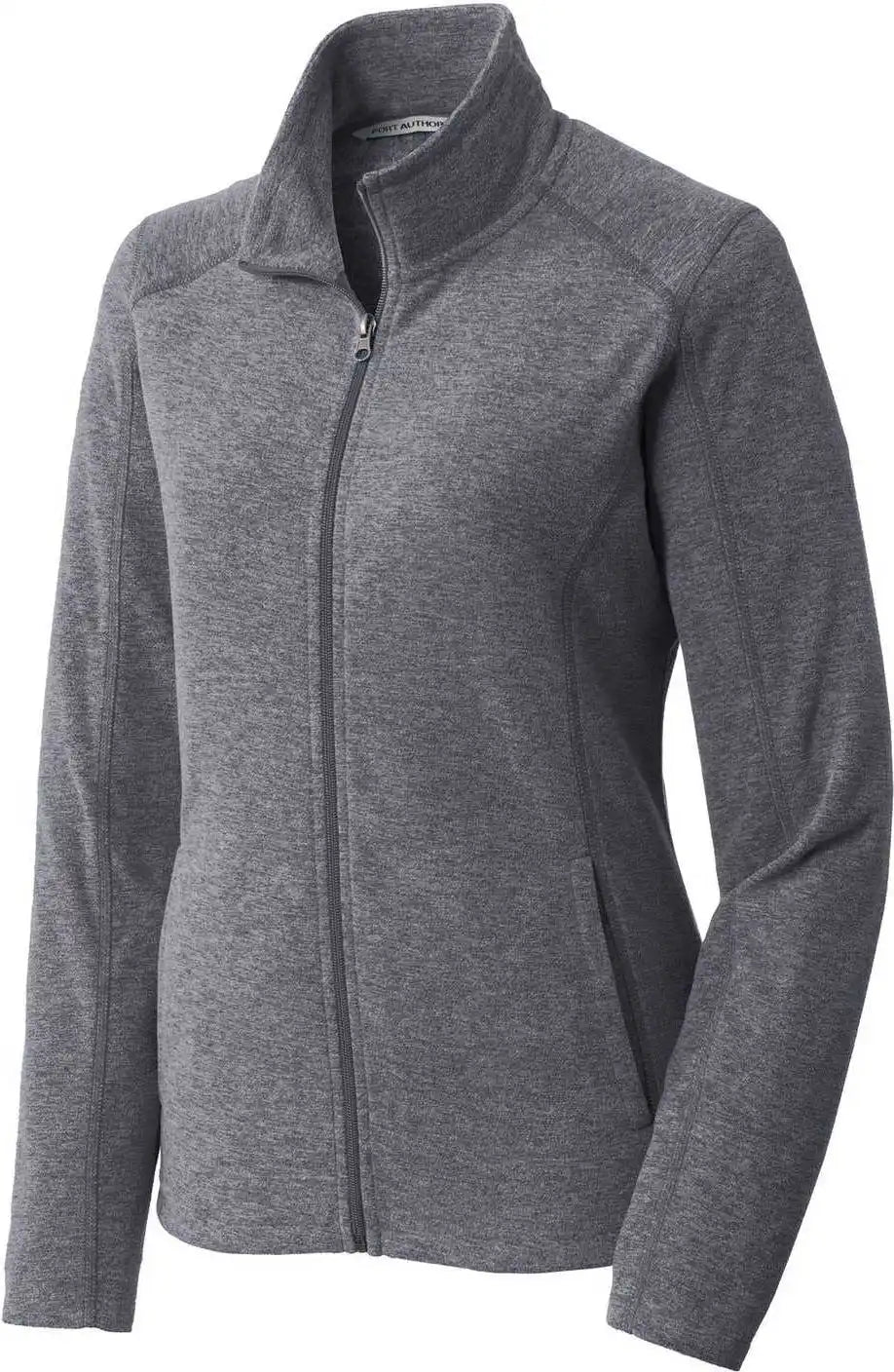Port Authority L235 Ladies Heather Microfleece Full Zip Jacket True Navy