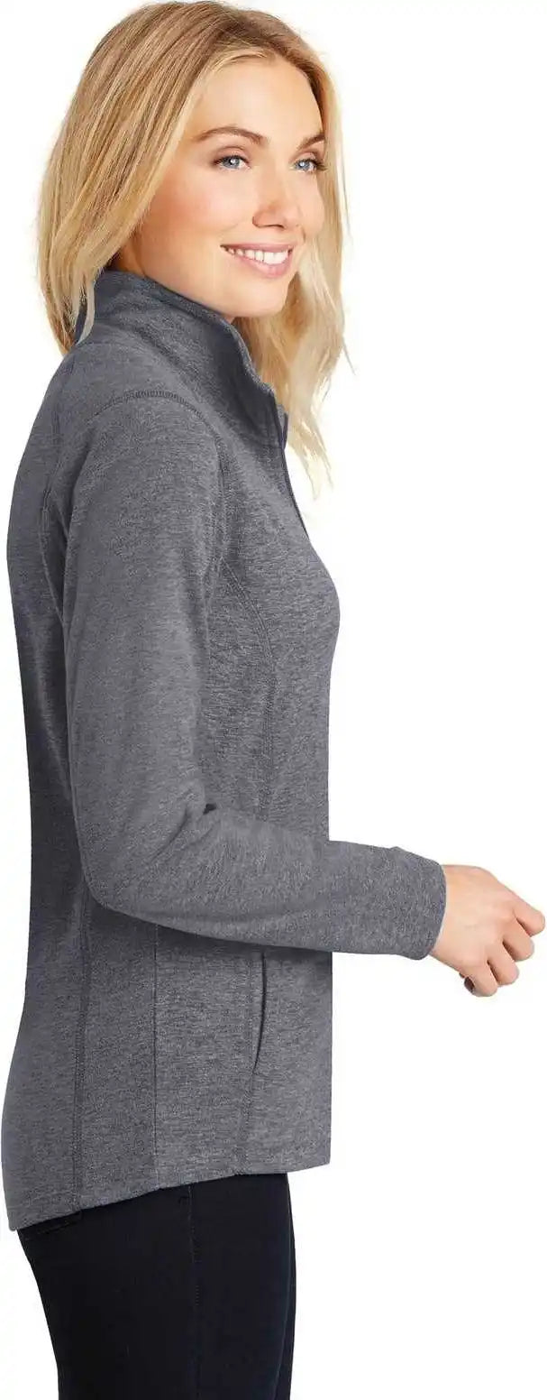 Port Authority L235 Ladies Heather Microfleece Full Zip Jacket True Navy
