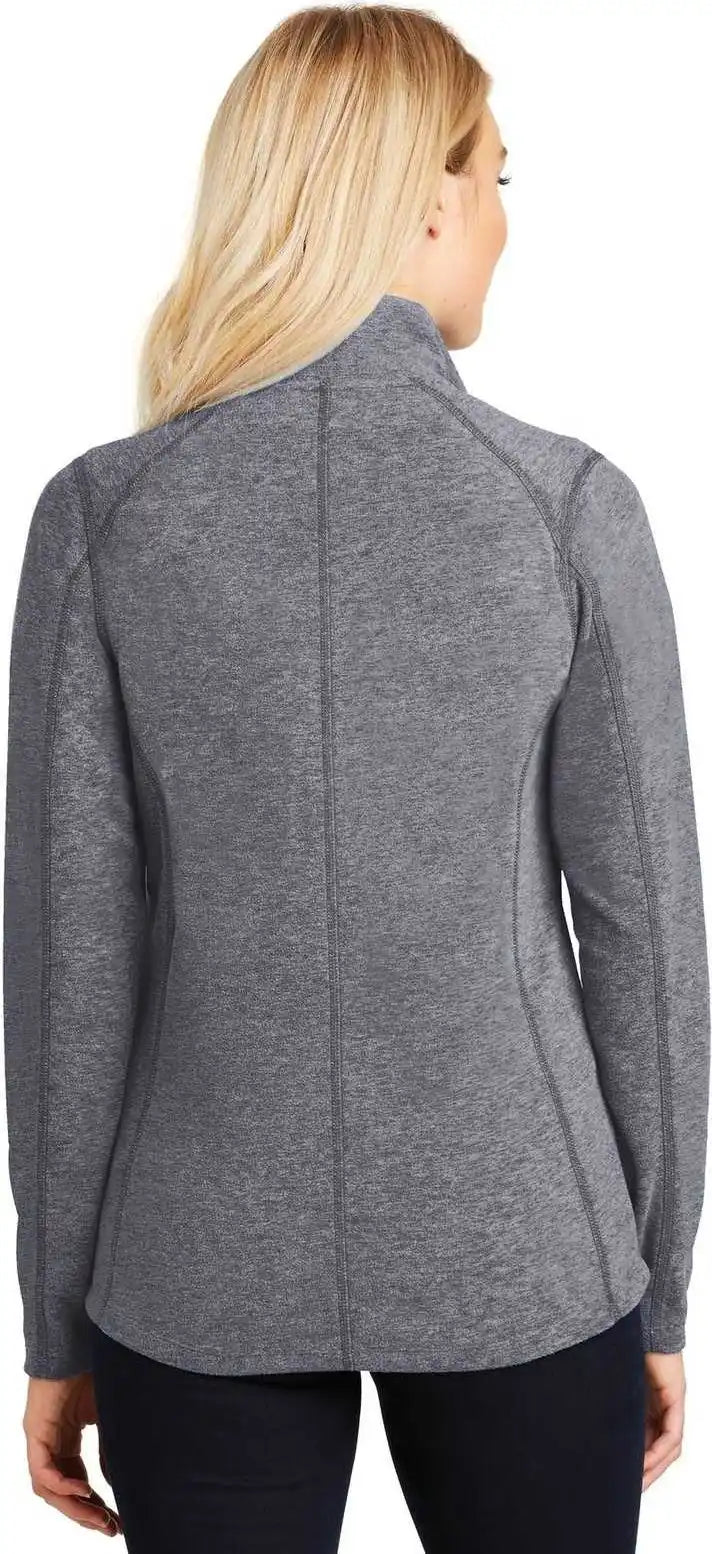 Port Authority L235 Ladies Heather Microfleece Full Zip Jacket True Navy