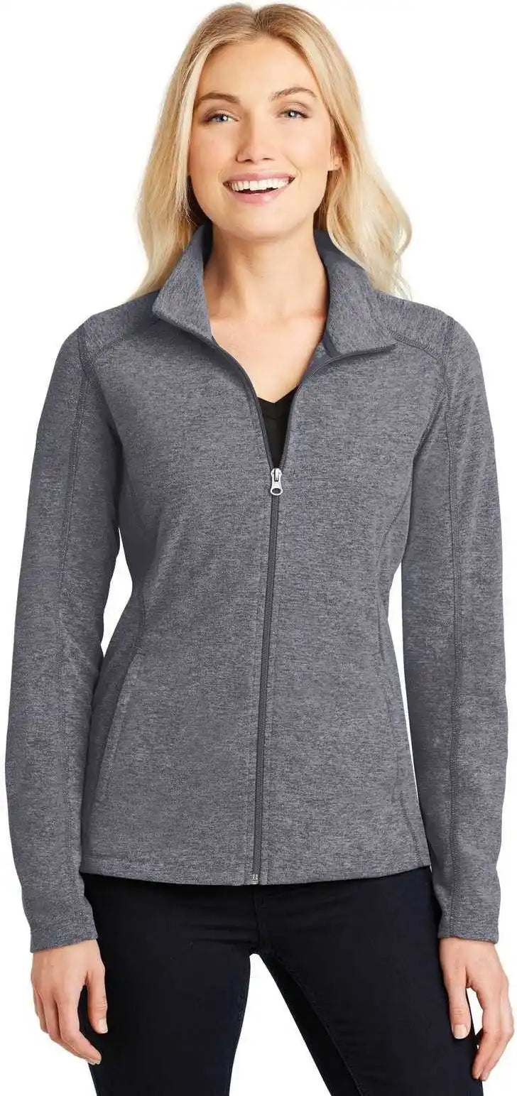 Port Authority L235 Ladies Heather Microfleece Full Zip Jacket True Navy