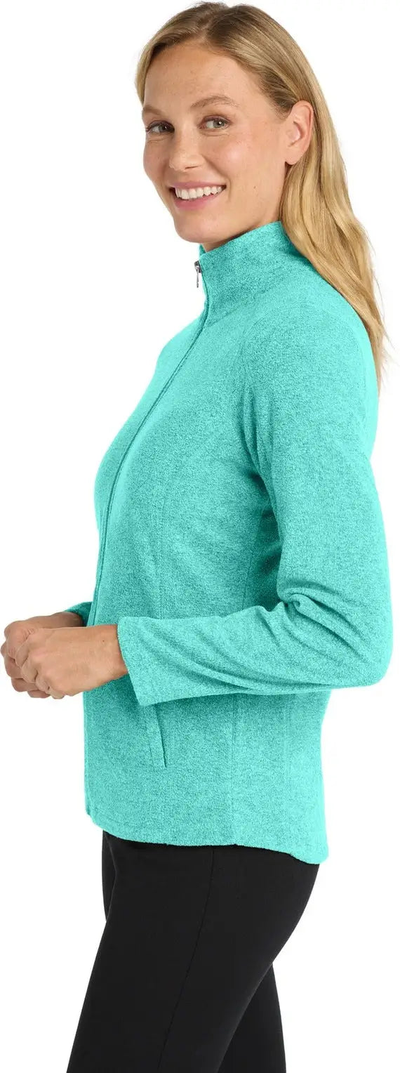 Port Authority L235 Women’s Heather Microfleece Full-zip Jacket - Aqua Green