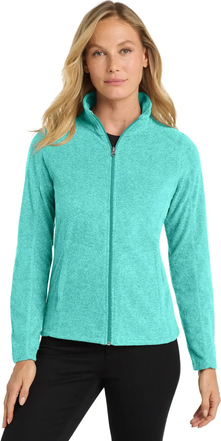 Port Authority L235 Women’s Heather Microfleece Full-zip Jacket - Aqua Green